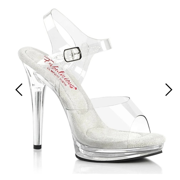 Fabulicious Silver Women's Platform Heels size 7 - Picture 1 of 9